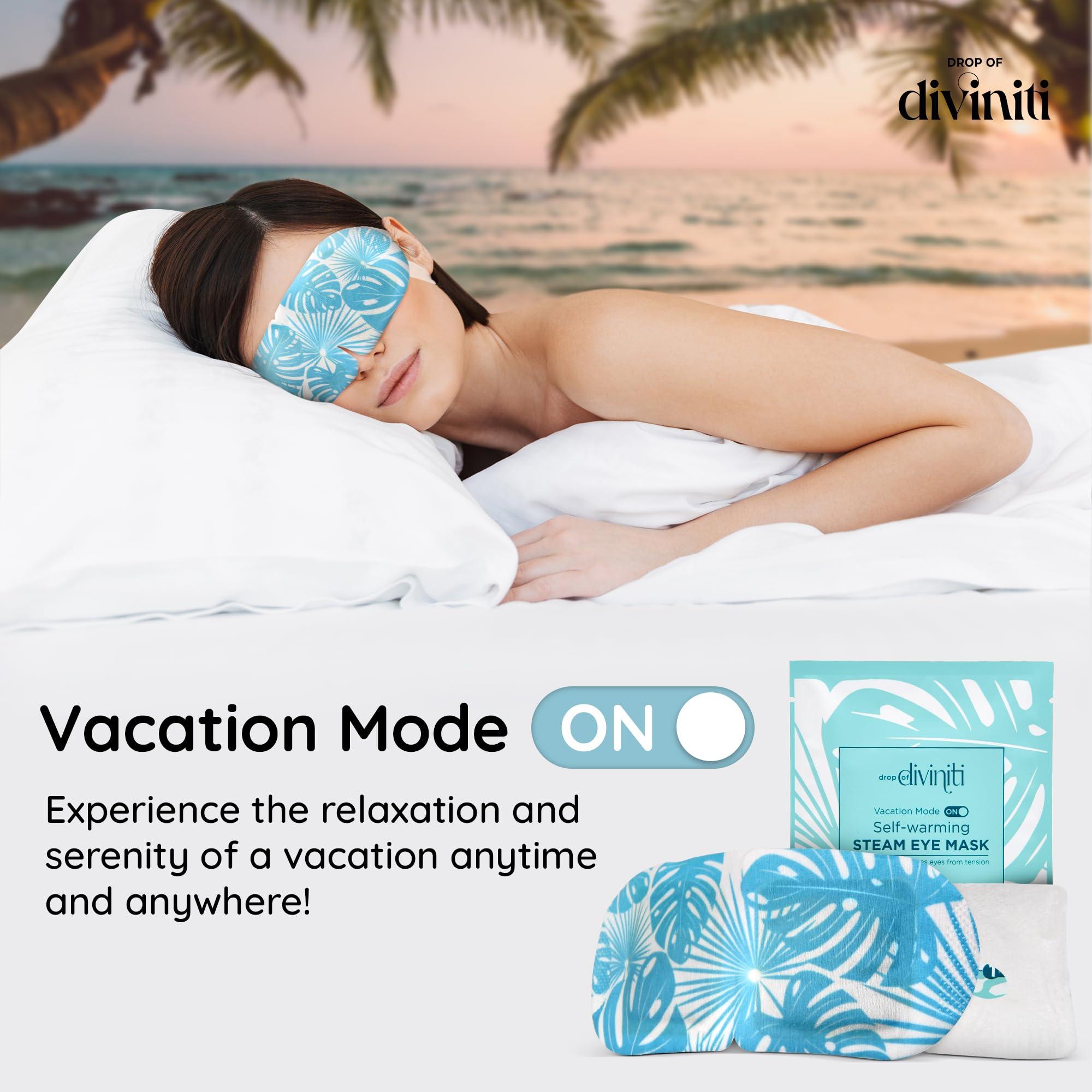 DROP OF DIVINITI 16-Pack Steam Eye Mask - Self Warming Heated Eye Mask for Dry Eyes, Up to 110F Degrees, Fast Soothing Relief - Puffy Eyes, Insomnia, Migraine - Stye Eye Treatment - Warm Compress for Eyes DiviniTi