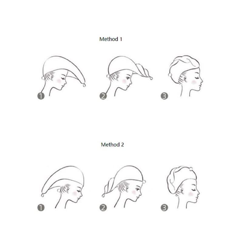 SLTT 2 Pack Hair Towel Wrap,Universal for Adults and Children Hair Drying Towel with Button Microfiber Hair Towel, Dry Hair Hat, Bath Hair Cap