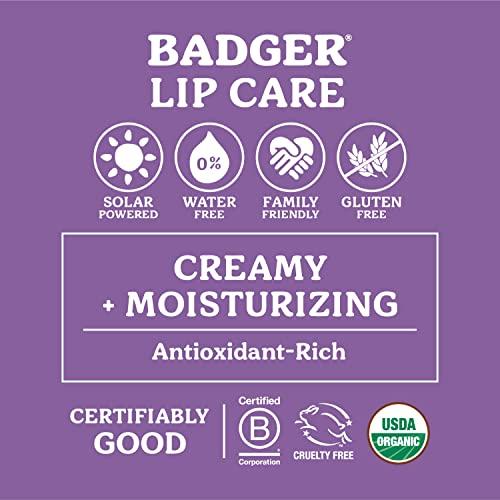 Badger Badger - Cool Mint Lip Butter, Moisturizing Organic Coconut Oil, Beeswax, Sunflower & Peppermint Oil