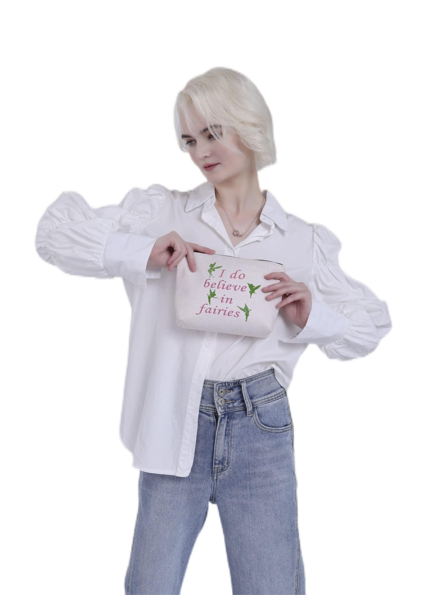 G2TUP G2TUP Fairy Tales Makeup Bag Tink Fairy Makeup Case I Do Believe In Fairies Travel Toiletry Bag (Believe In Fairies Makeup Bag)