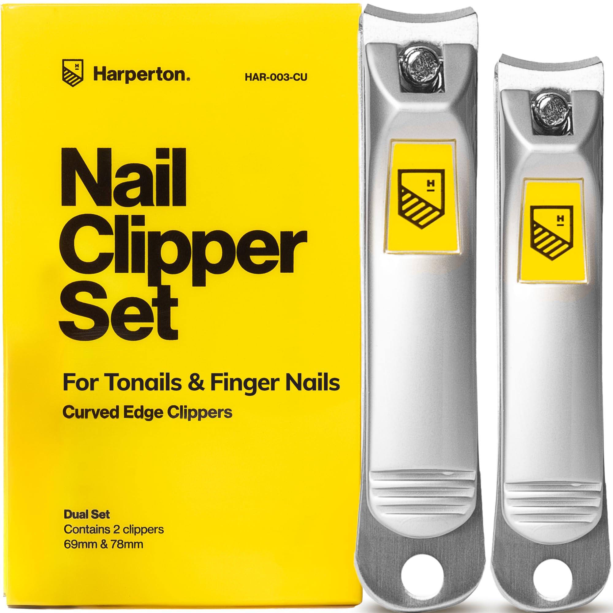 Harperton Nail Clippers Set - Ultra Sharp, Sturdy, Stainless Steel Fingernail & Toenail Clipper Cutters with Nail File - Silver