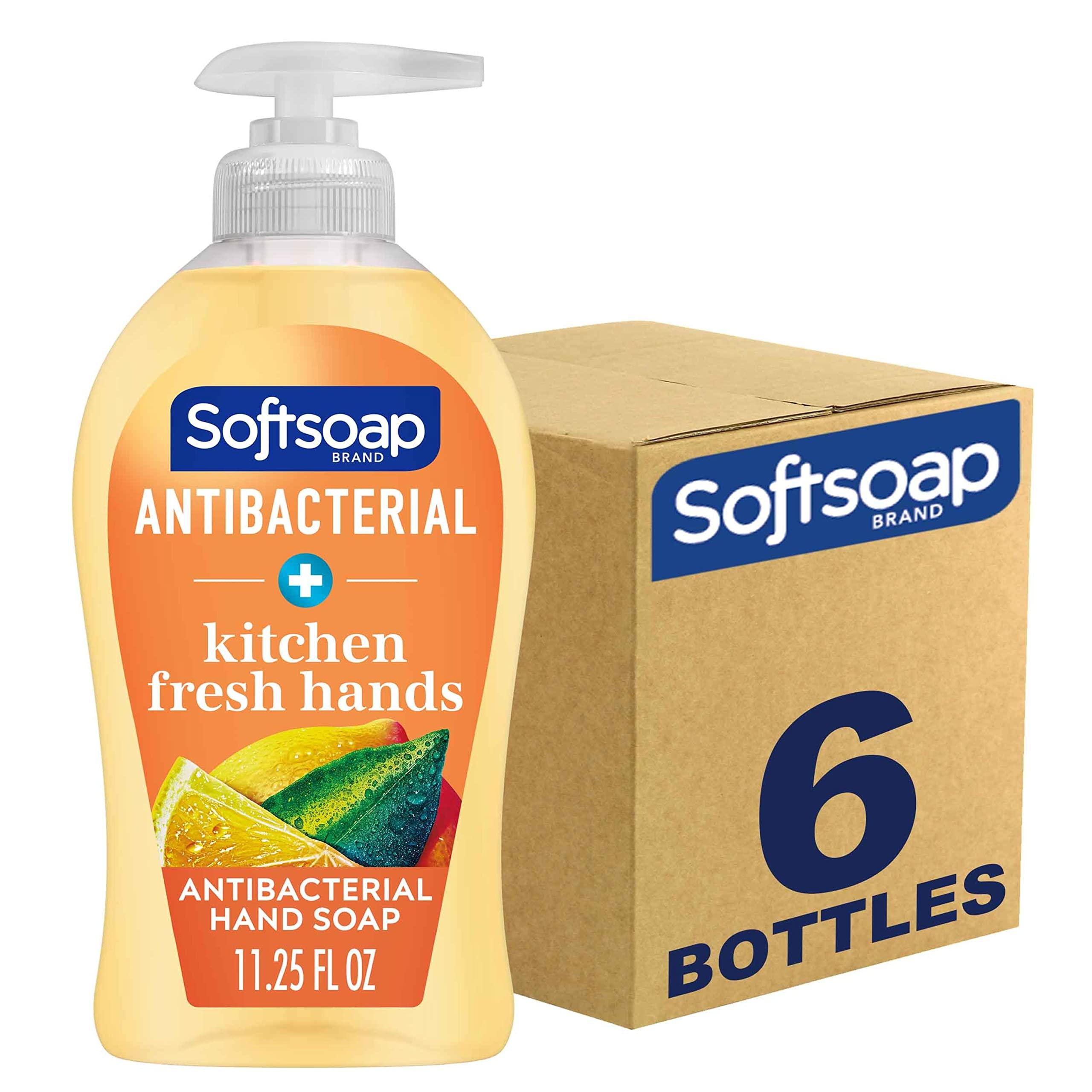 Softsoap Softsoap Antibacterial Liquid Hand Soap, White Tea & Berry Scent Hand Soap, 11.25 Ounce, 6 Pack & Antibacterial Liquid Hand Soap, Kitchen Fresh Hand Soap, 11.25 Ounce, 6 Pack