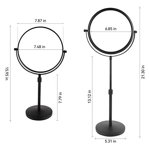 Nicesail Nicesail Higher Taller Tabletop Makeup Mirror of 8 Inch, 5X Magnified Makeup Mirror Countertop Standing, Height Adjustable, Double Sided Mirror in Matte Black (8 Inch, 5X)