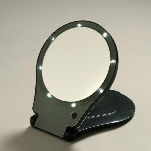 Floxite Floxite 5x Magnifying 360 Degree Lighted Home & Travel Mirror - Black