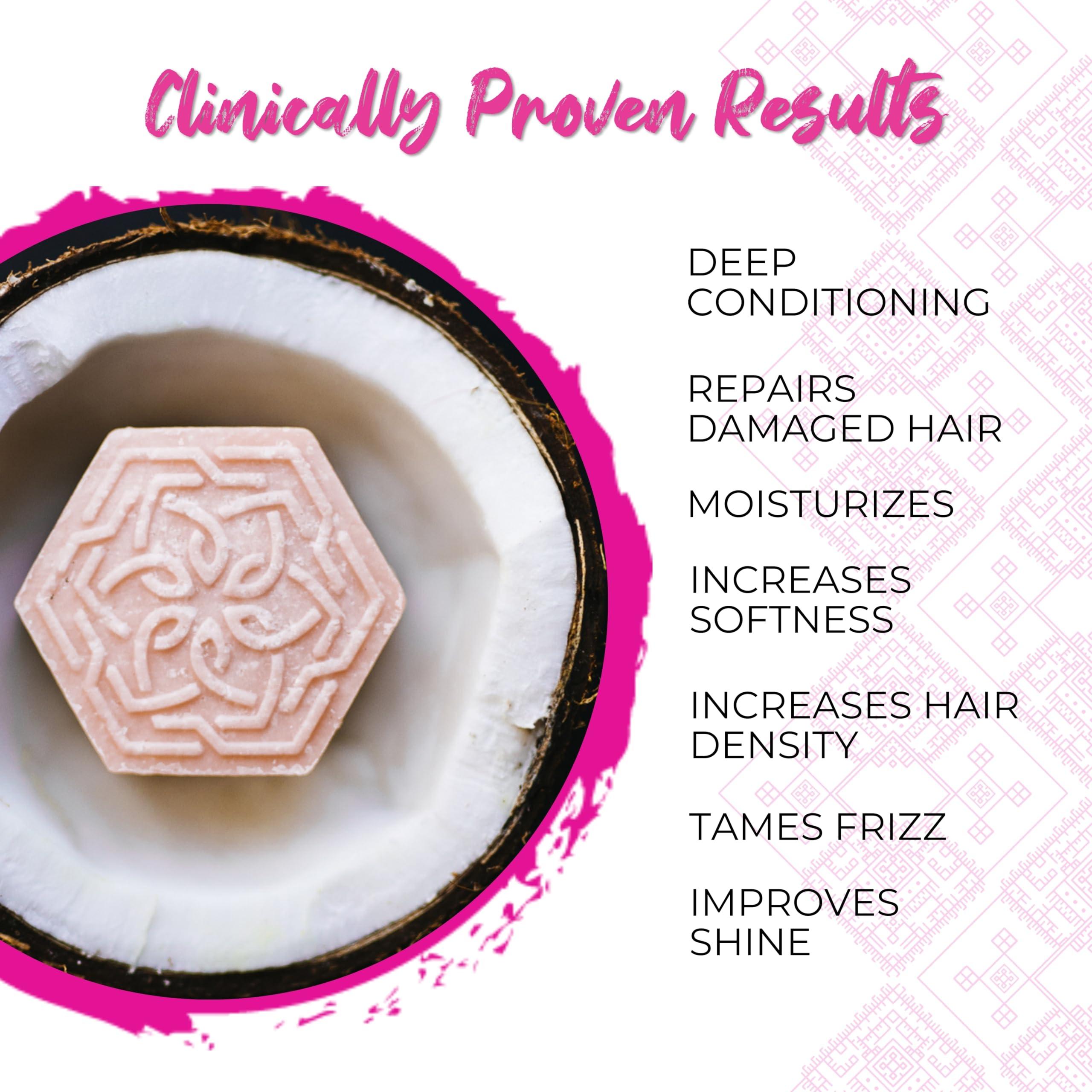 Viori Viori Coconut Bliss Advanced Repair and Moisturizing Shampoo Bar - Made with Rice Water for Hair Growth - Handcrafted Sulfate Free Shampoo