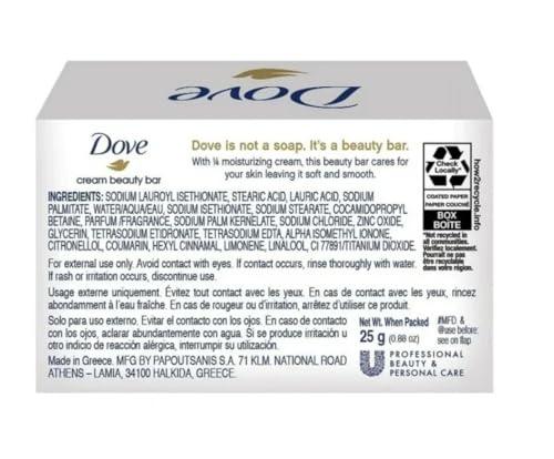 Safe Essentials Safe Essentials (12) Pack 25 grams Dove Cream Beauty Bar Travel Size Soap .88 oz