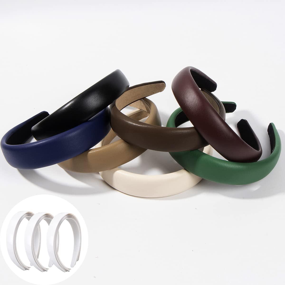 mollensiuer mollensiuer 20Pcs 1 Inch Plastic Hard Headband No Teeth Plain Headbands DIY Craft Headbands DIY Hair Bands Hair BandsAccessories for Girls Women, White