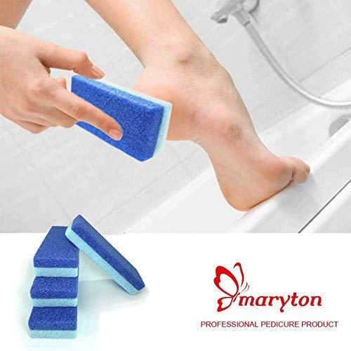 MARYTON Maryton Foot Pumice Stone for Feet Hard Skin Callus Remover and Scrubber (Pack of 4) (Blue)
