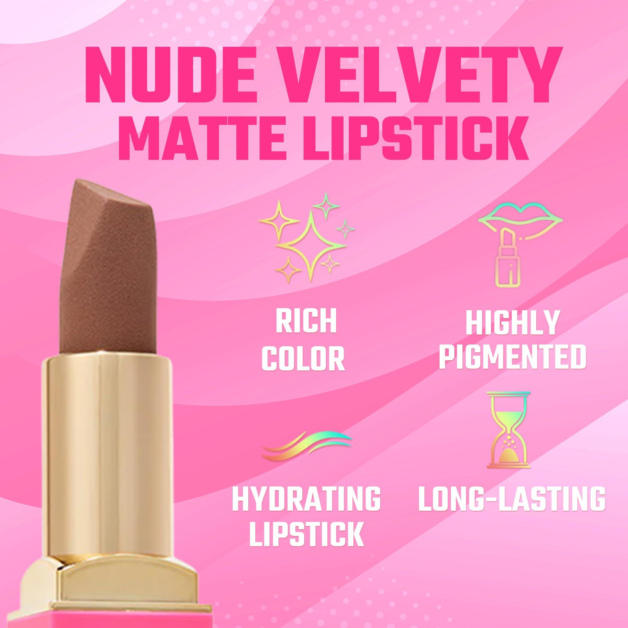 Juvia's Place Juvia\'s Place The Nude Velvety Matte Lipstick Toffee - Nude Matte Lipstick, Long-lasting Matte Lipstick, Rich-Color Lip Makeup, Creamy Lipstick with Matte Finish, Beauty & Lip Products