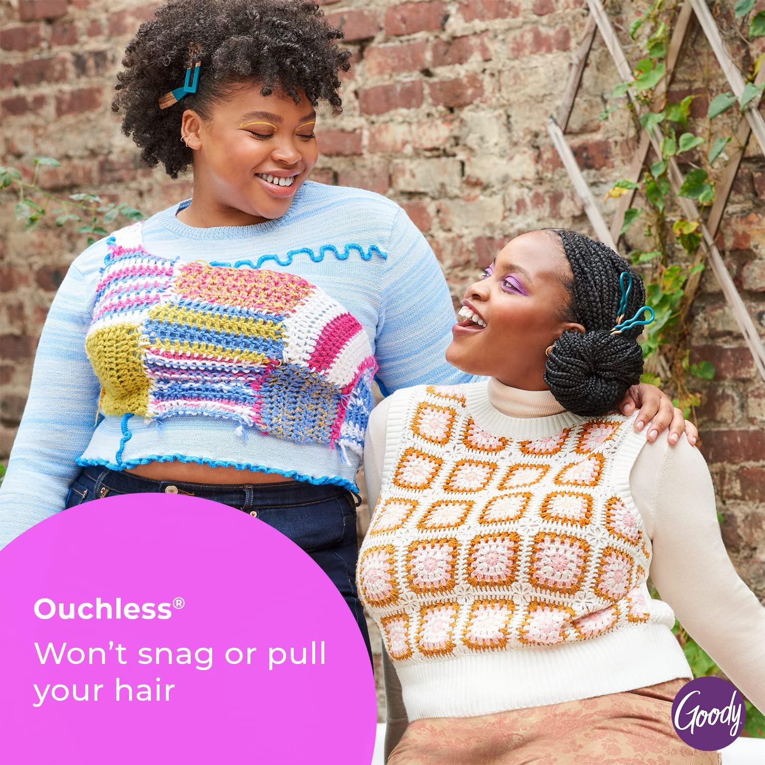 GOODY Goody Forever Ouchless Elastic Hair Tie - 10 Count, Black - Medium Hair to Thick Hair - Accessories for Women and Girls (Pack of 2)