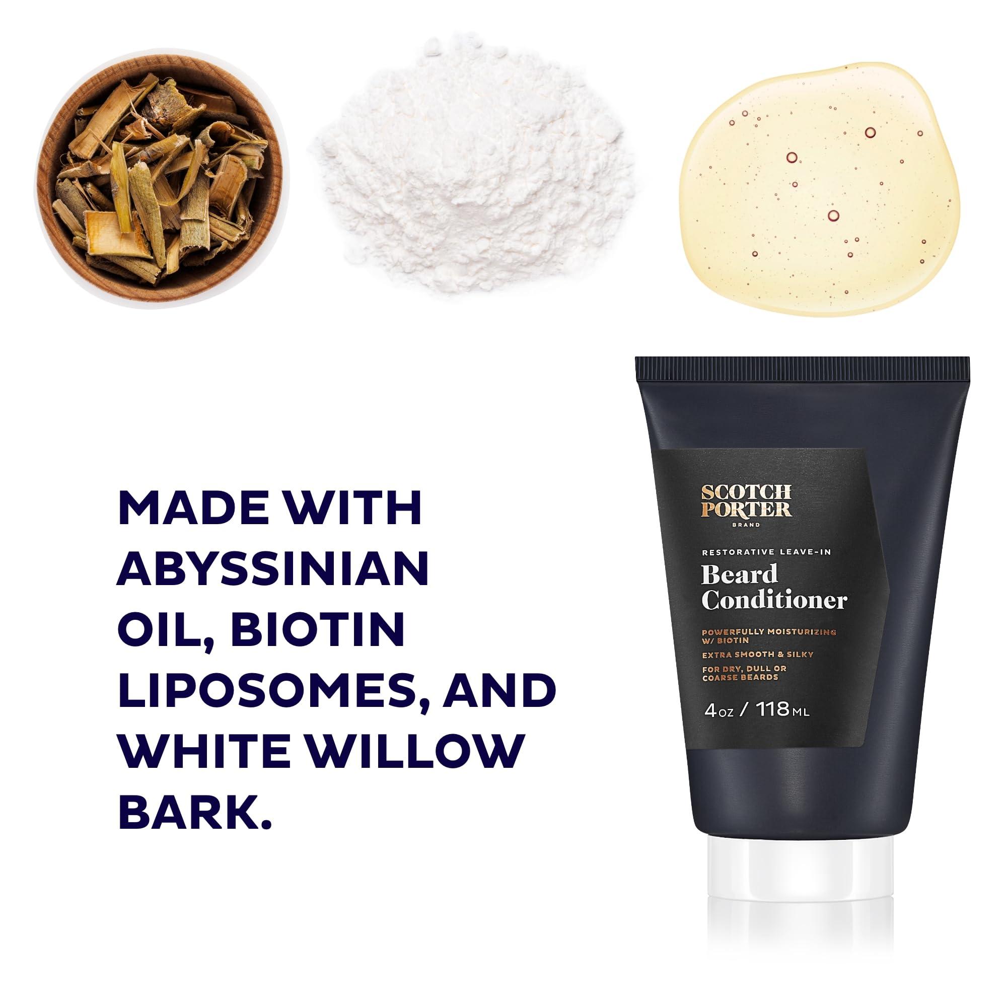 Scotch Porter Scotch Porter Leave-in Beard Conditioner and Smoothing Beard Serum for Men | Formulated with Non-Toxic Ingredients, Free of Parabens, Sulfates & Silicones | Vegan |Leave-in 4oz, Serum 1.7oz