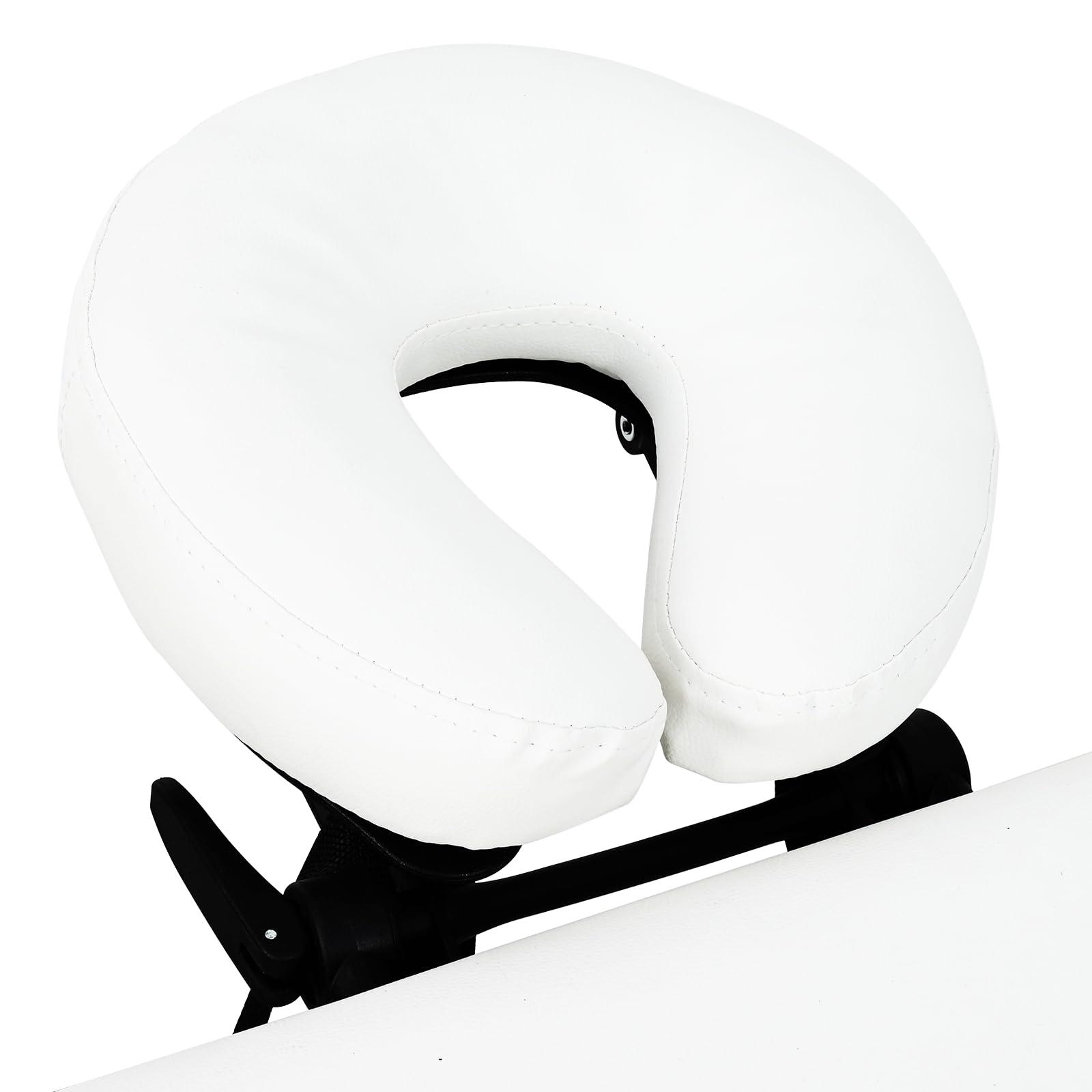 vidaXL vidaXL - Foldable 4-Zone Massage Table in Creme White - Aluminum Frame, High-Density Foam Padding, Adjustable and Portable for Outdoors, Clinics, Therapy Centres