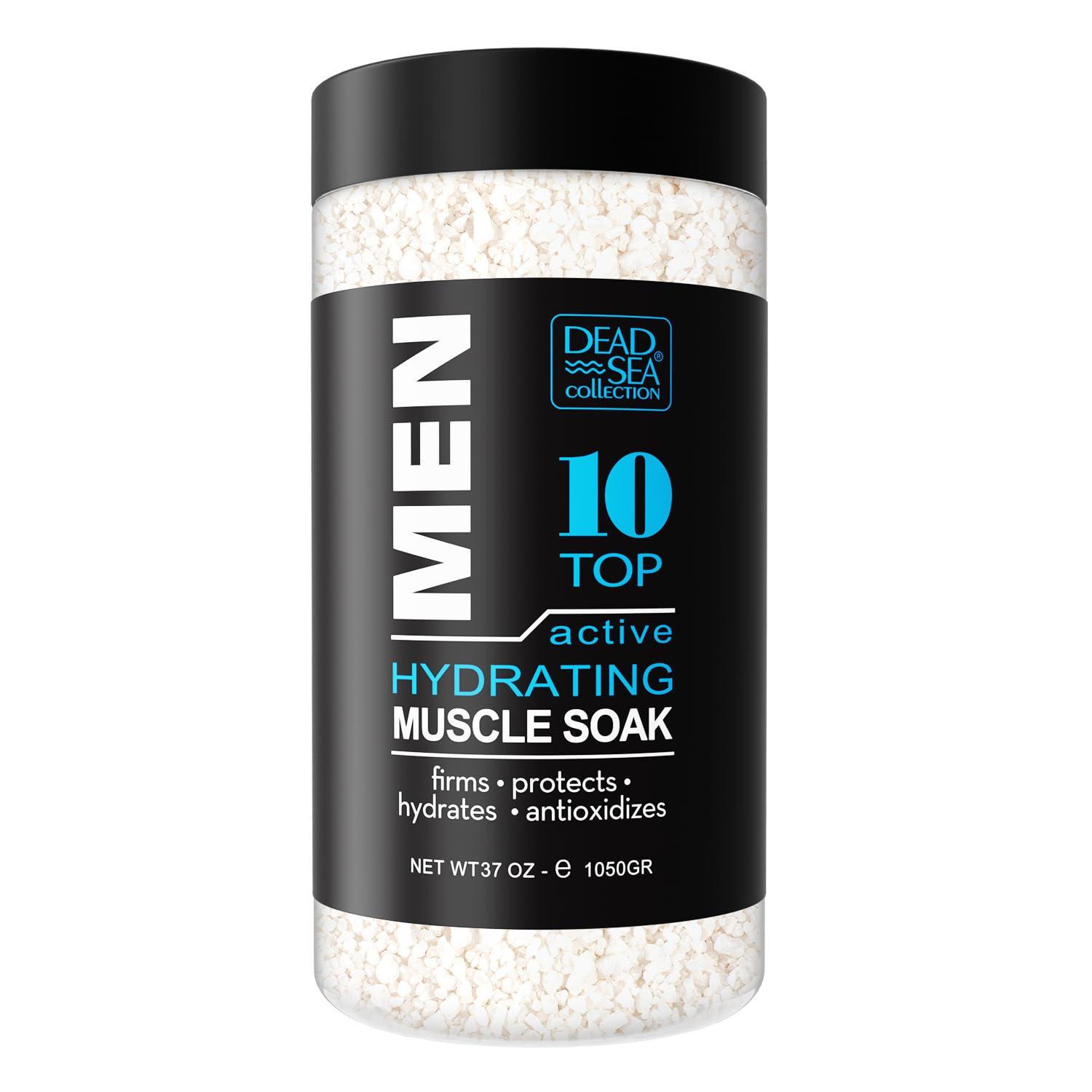 Dead Sea Collection Dead Sea Collection Bath Salts for Men - Muscle Recovery Bath Soak - TOP 10 Active Mens Pure Sea Salt for Soothing and Relaxing - 37 oz