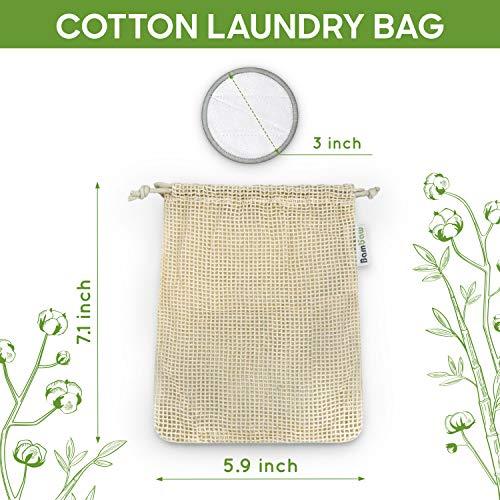 Bambaw Bambaw Reusable Makeup Remover Pads | 16 Cotton Rounds with Laundry Bag | Reusable Cotton Pads for Face | Eye Makeup Remover Pads | Cotton Rounds for Face | Reusable Cotton Rounds | Cotton Pads