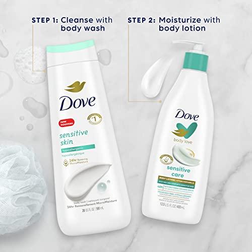 Dove Dove Body Love Sensitive Care Body Lotion Pack of 3 Soothes and Comforts Sensitive Skin Hypoallergenic Lotion with Restoring Ceramide Serum 13.5 oz