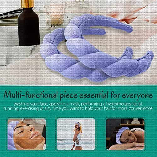 MIMI AND JUNE ORIGINAL Mimi and Co Spa Headband - Sponge & Terry Towel Cloth Fabric Head Band for Skincare, Face Washing, Makeup Removal, Shower, Facial Mask - Hair Accessories, Padded Headband, Croissant Headband
