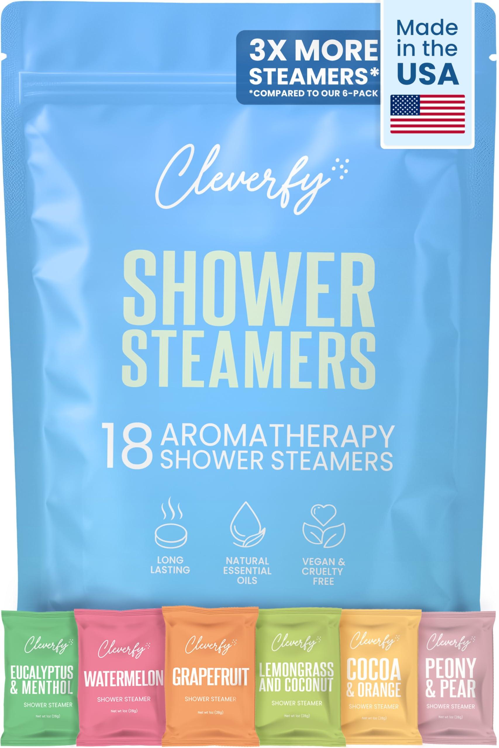 CLEVERFY Cleverfy Shower Steamers for Aromatherapy - Blue Variety Set of 18 Shower Bombs