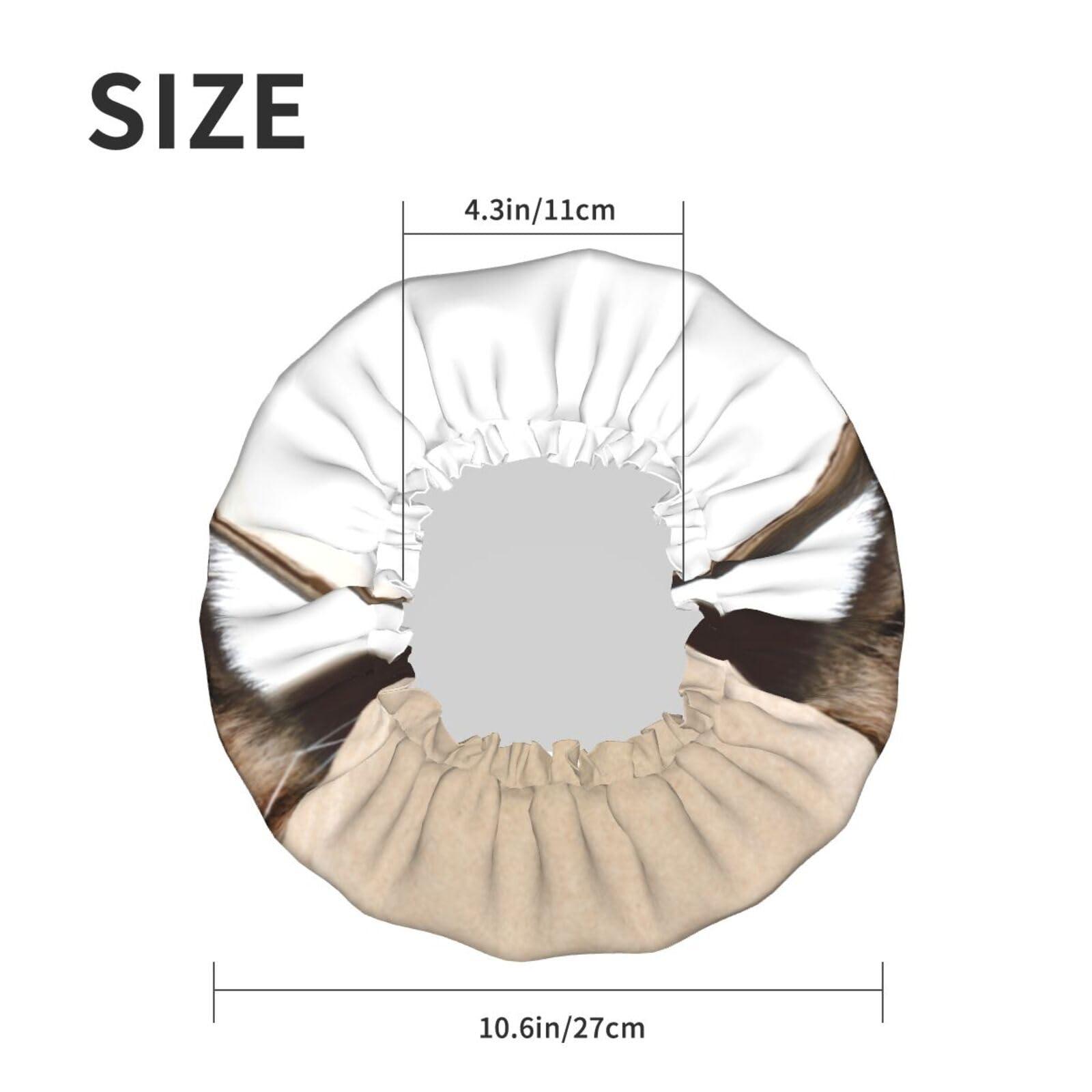PAILON Funny Cat Large Shower Cap For Women Men Reusable Shower Caps Waterproof Shower Cap For Braids & Long Hair shower bonnet with PEVA lined&Elastic Band Fashion showercap