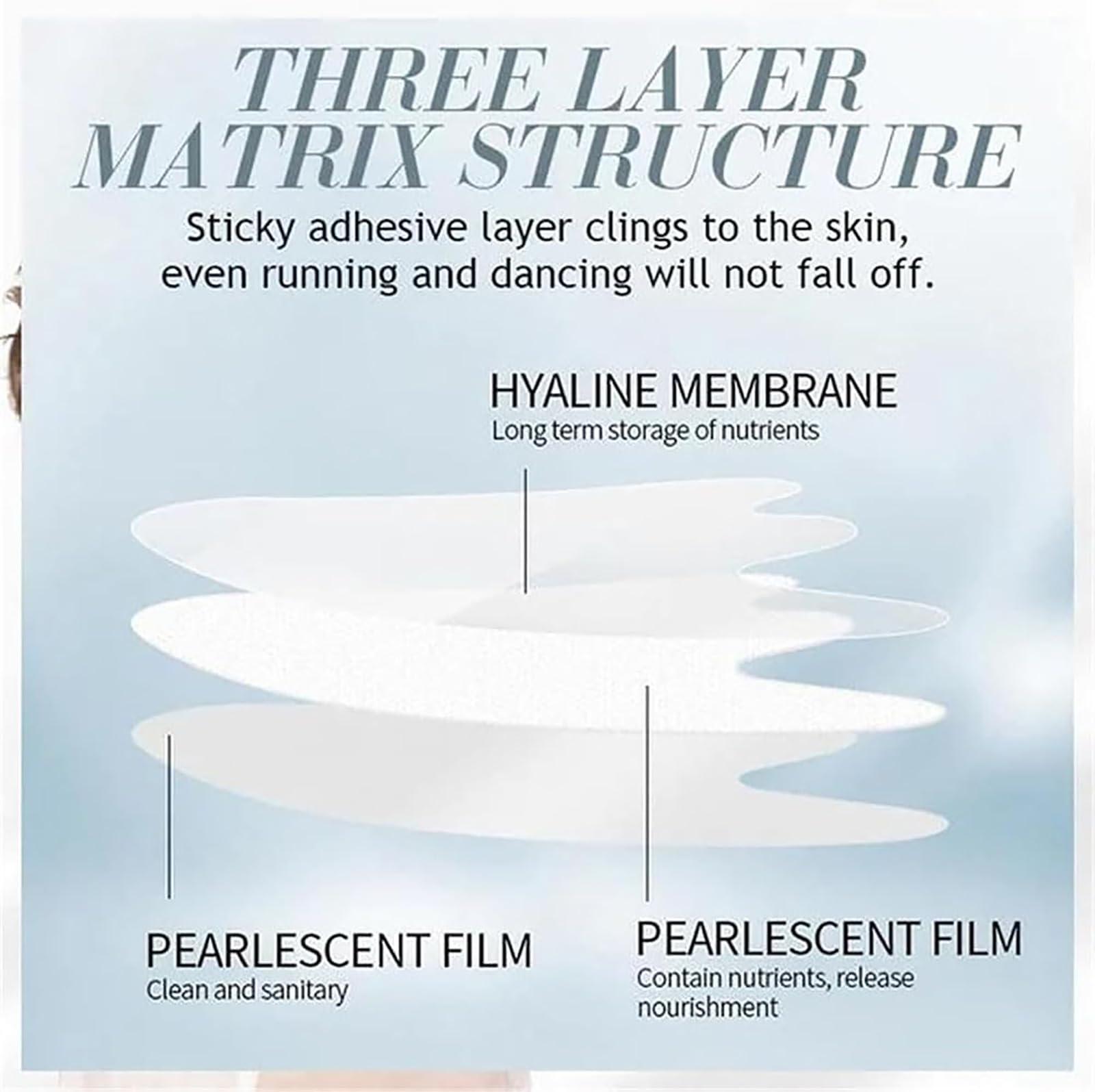 KRRHUEO Instant Beauty Face Nutrition Wrinkle Removal Lift Sticker,Hyaluronic Acid Microcrystalline Lifting Decree Patch,Strips For Face Wrinkles,Patch For All Skin Type (3box)