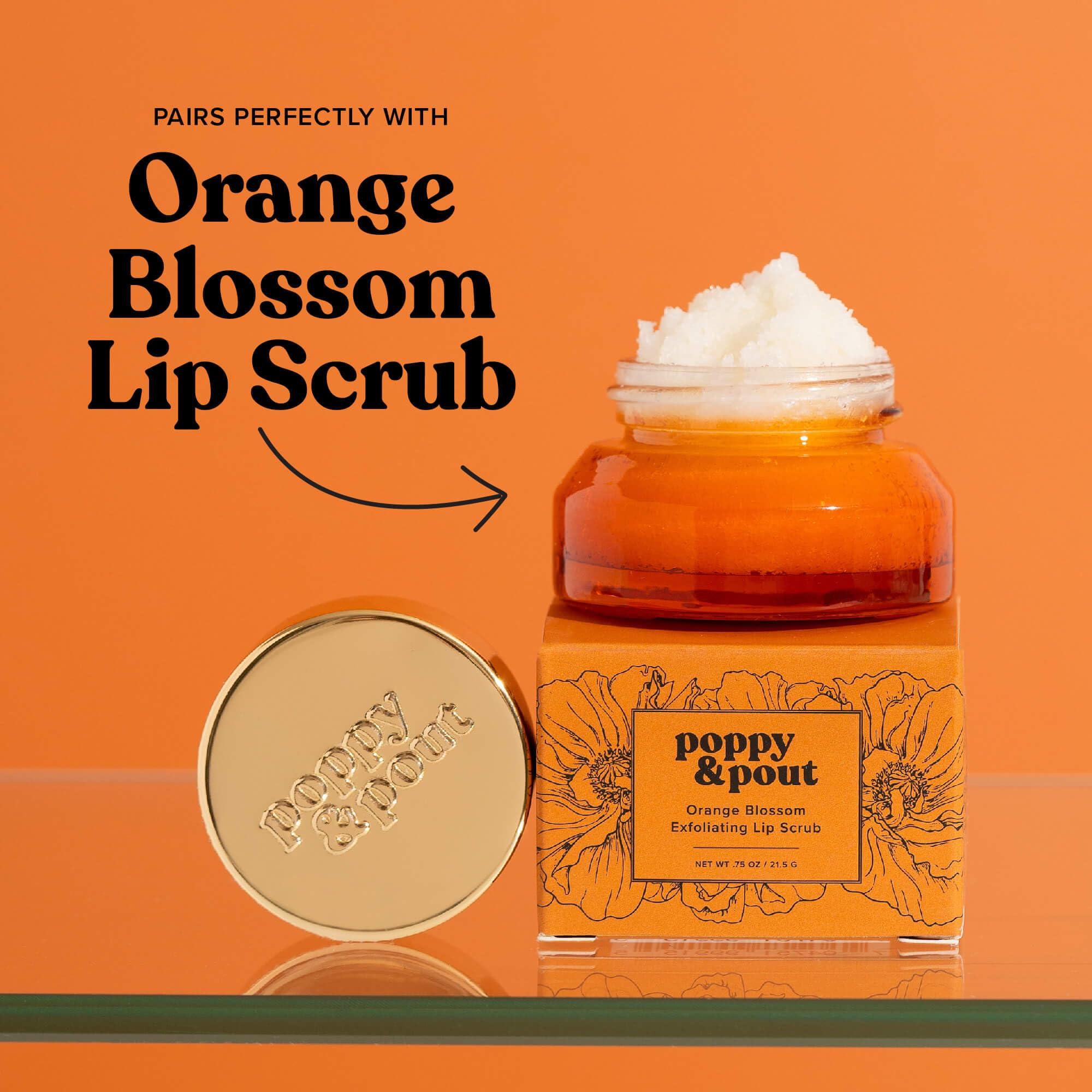 Poppy & Pout Poppy & Pout Orange Bloom Jumbo Lip Balm | All Natural Lip Balms & Moisturizers | Hydrates with Beeswax, Vitamin E, Organic Coconut Oil | Cruelty-Free | Lip Balm in Recyclable Cardboard Tube