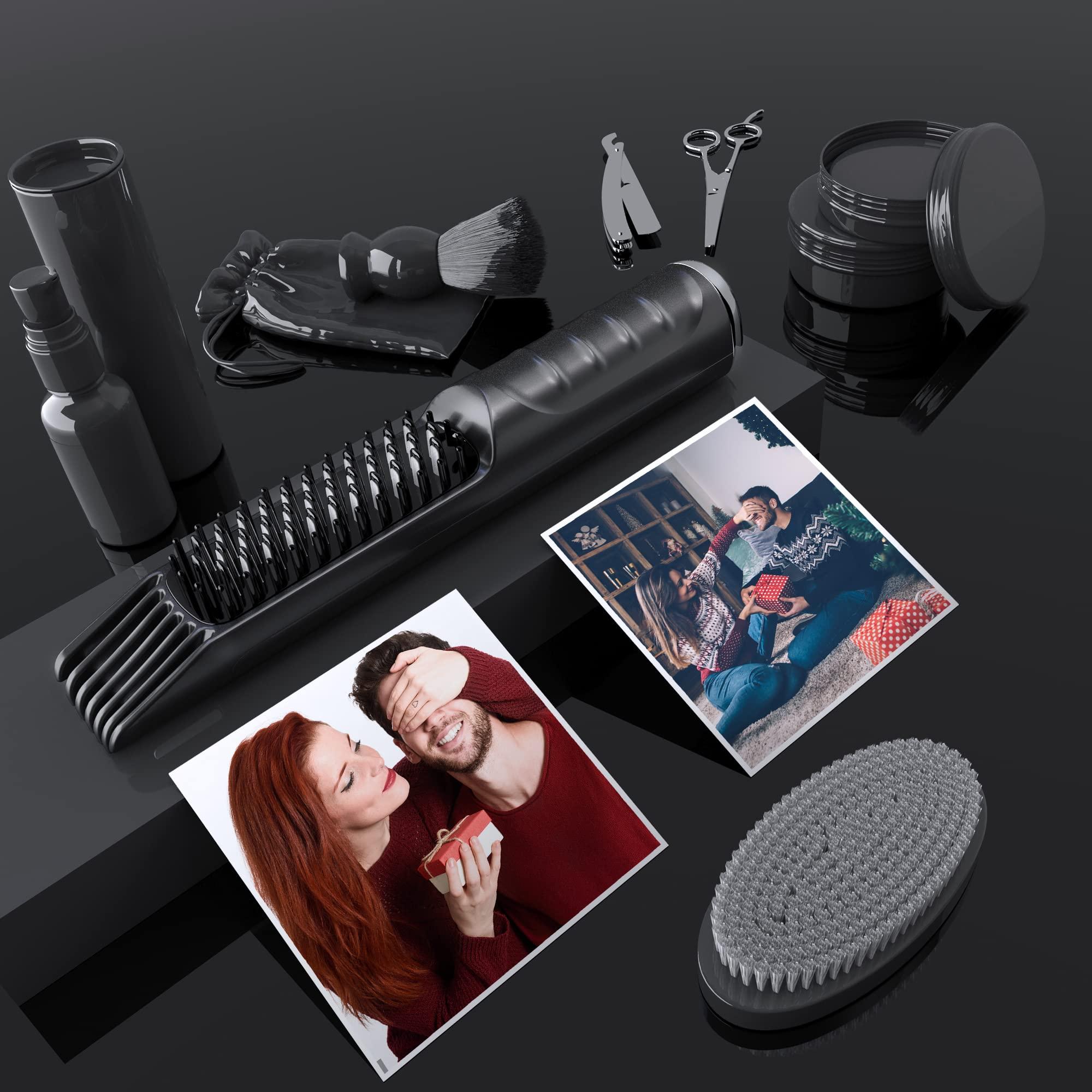 Nisperos Cordless Beard Straightener, 3-in-1 Cordless Beard Straightening Comb - Brush for Men.