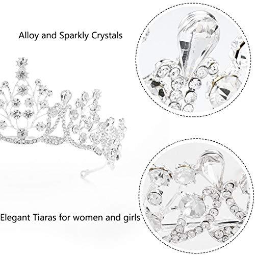 Barode Barode Bridal Wedding Crowns and Tiaras Crystal Bride Queen Crowns Rhinestone Headband Wedding Hair Accessories for Women and Girls (Silver)