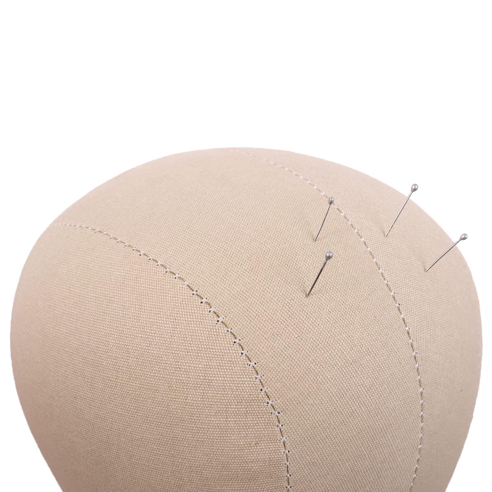 MapofBeauty MapofBeauty 24 Inch Wig Head Cork Canvas Block Head for Making Wigs Mannequin Head With Stand Head Pins (Brown)