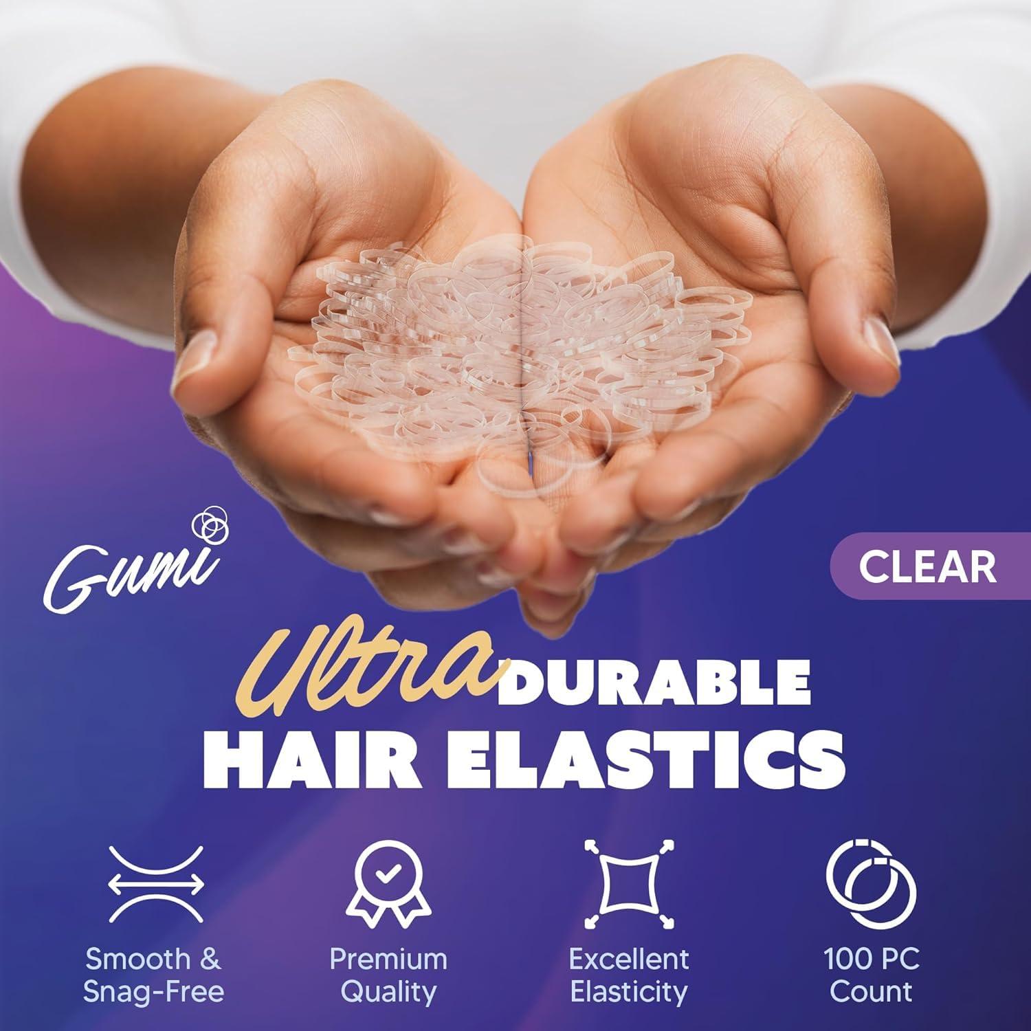 Gumi good Gumi Clear Elastics 1 inch Hair Band Large
