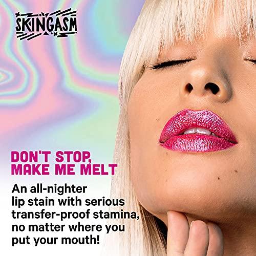 SKINGASM SKINGASM All Nighter Lip Stain & Lip Transformer- A Cruelty-Free Dual-Sided Matte Lipstick and Lip Gloss - Long Lasting Lipstick & Prismatic Shine - Kiss-Proof Color (Flirt It UP (Pink))