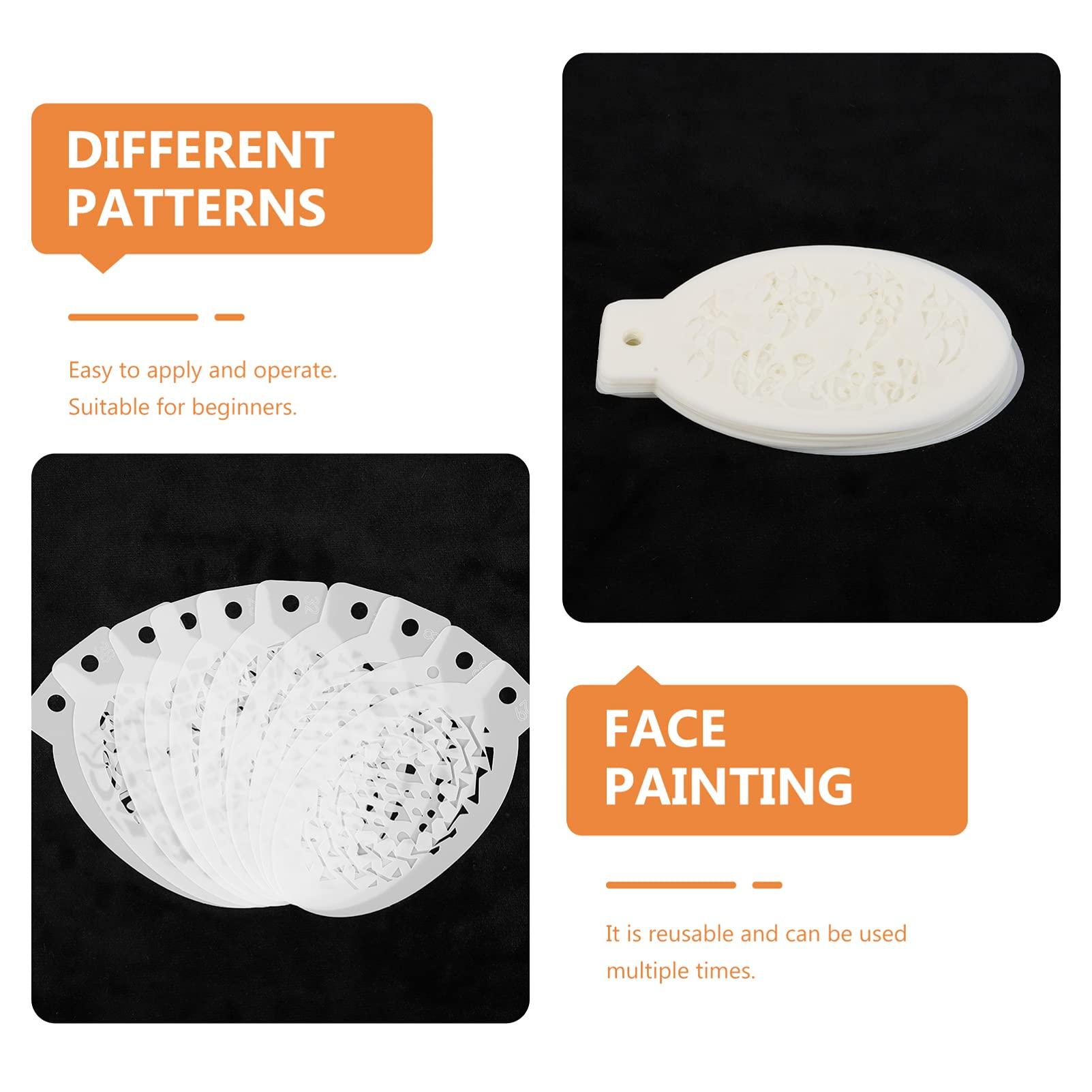 EXCEART EXCEART 42pcs Painted Template Tools Makeup Template Face Paint Stencils Drawing Stencil Makeup Templates Stencils Cosmetics White The Face