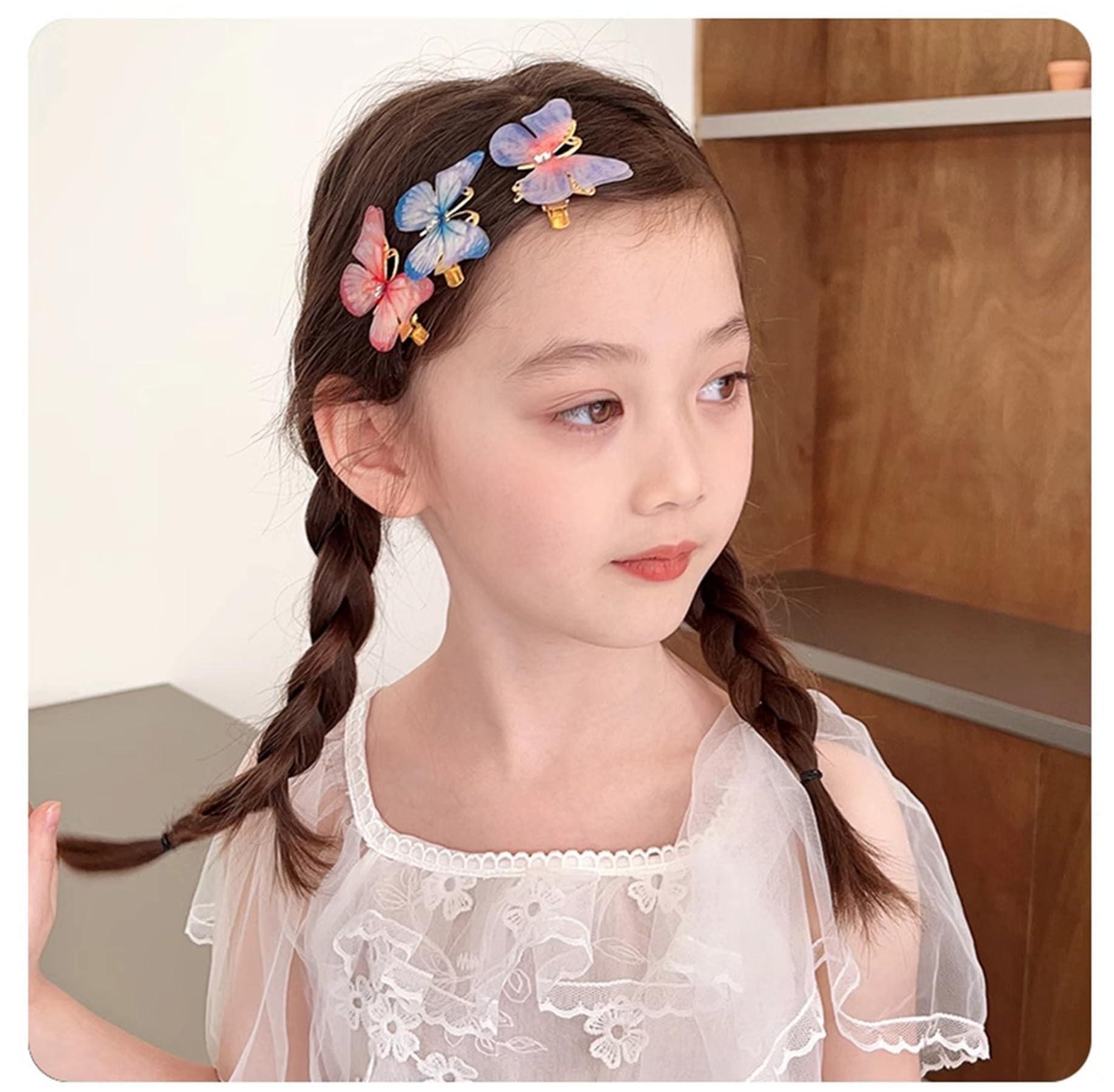 Bincout Meerore 6 PCS Colorful Moving Butterfly Hair Clips Non-Slip Clips Cute Barrettes Hair Accessories for Teens Women Girls 078-#06