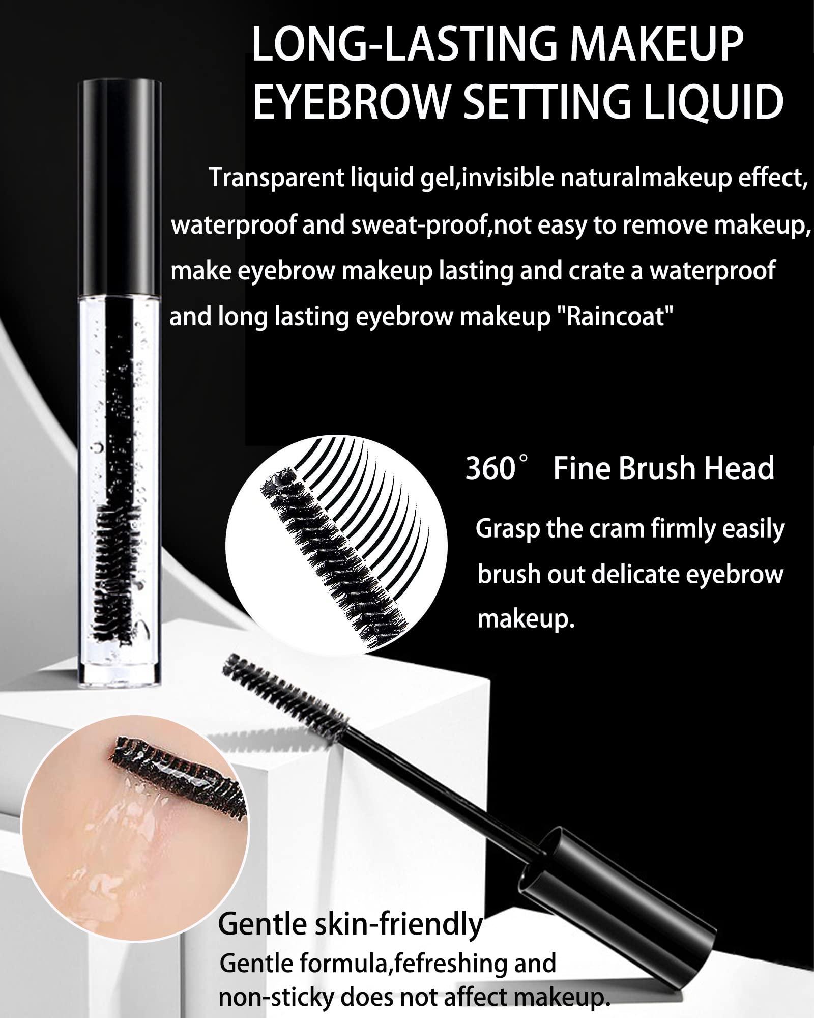 LYSdefeu Waterproof Tinted Eyebrow Gel Ebony & Clear Brow Setting Glue,Liquid Mascara Eye Brow Gel,Long Lasting Smudge-Proof Brow Filler,Brow Fast Sculp, Christmas Eye Makeup Gift Set for Girl Women-06