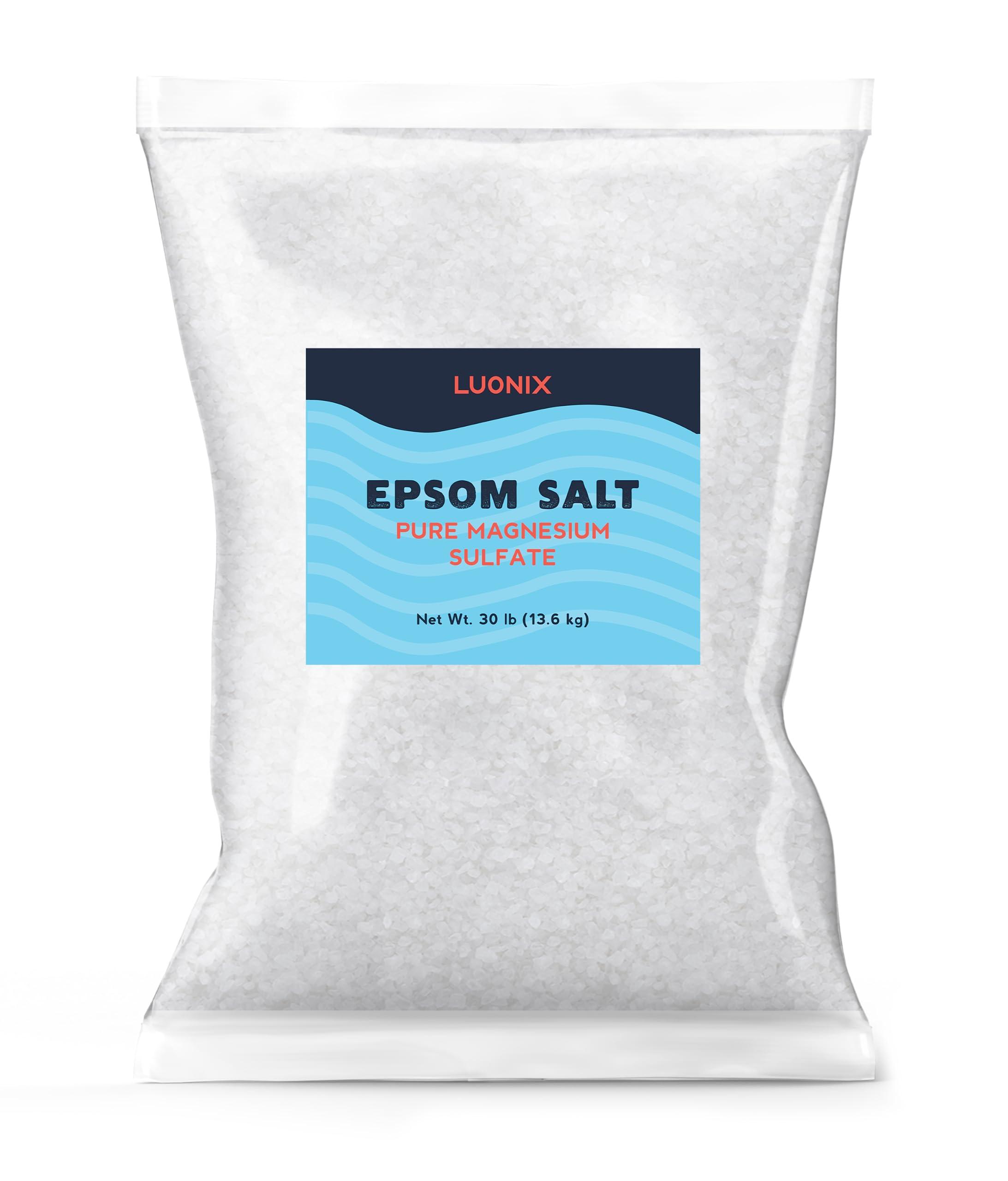 Luonix Luonix Epsom Salt, 30 lbs, Bulk, Bath Soak, DIY Bath Bombs