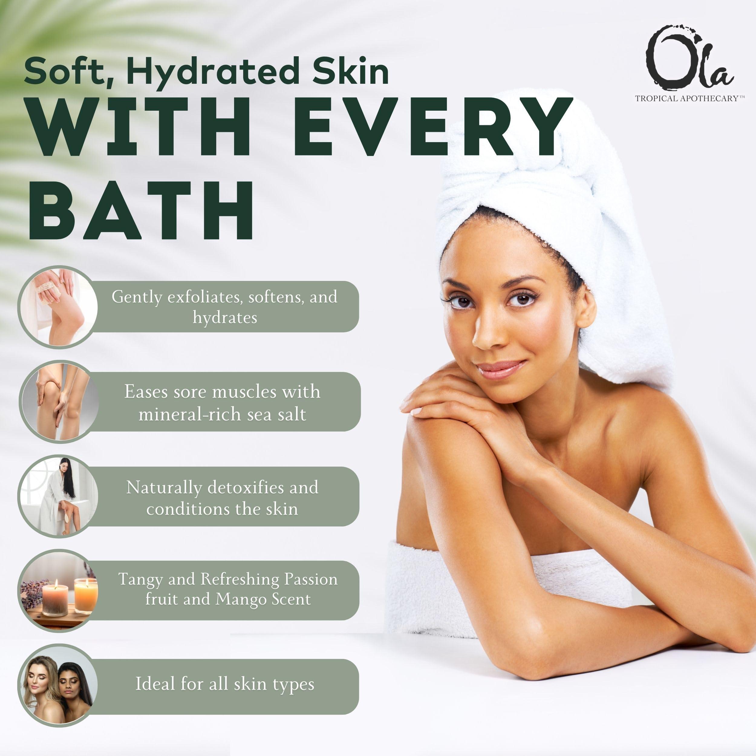 Tropical Apothecary Ola Tropical Apothecary Passion Fruit Scented Hawaiian Sea Salt Bath Rituals - 2 oz