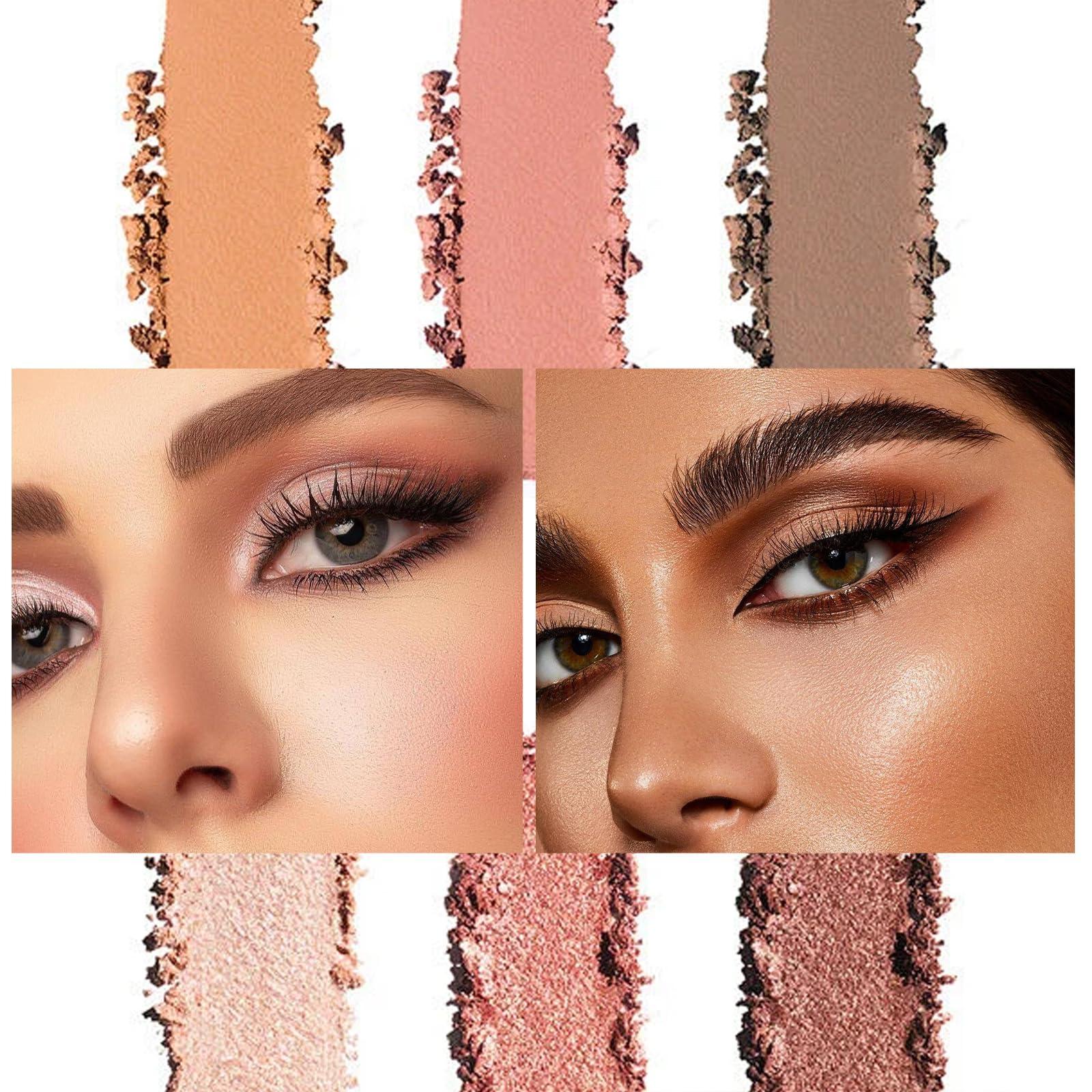 Miniling 9 Colors Matte Naked Eyeshadow Palette Taupe & Brown Nude Neutral Eye Shadow Makeup Pallet Matte Pigments Naturing-Looking Ultra-Blendable Long Lasting Smooth Cement Color Shades (#2 Rose Pink)