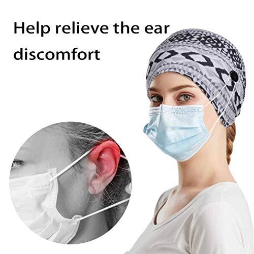 Bohend Bohend Boho Button Headband Wide Stretchy Daily Use Knotted Headwear Sport Athletic Yoga Gym Hair Accessories for Women and Girls(3pcs) (E)