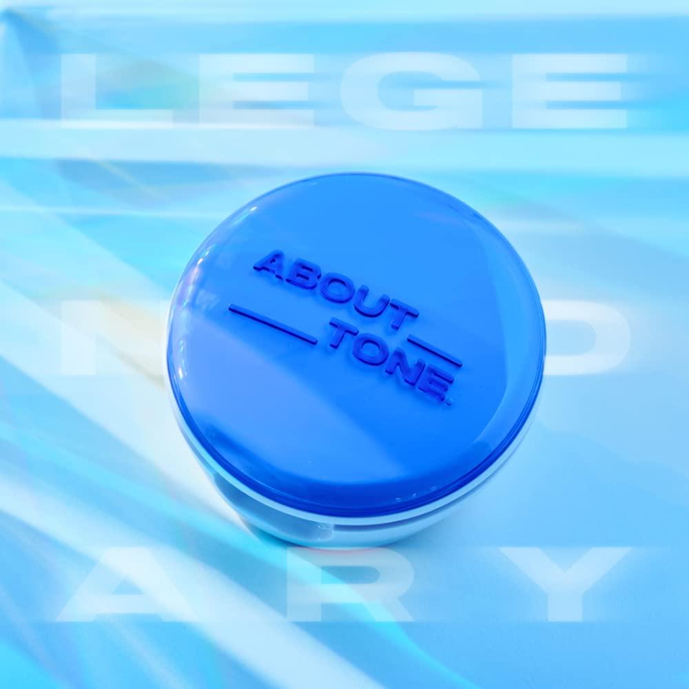 ABOUT TONE [ABOUT TONE] Blur Powder Pact (1.5 COOL FAIR) + Air Fit Powder Pact BUNDLE SET/Pressed Powder Pact with Mirror and Puff, Face Makeup Setting Powder, Finishing Powder with Sebum Control, Vegan