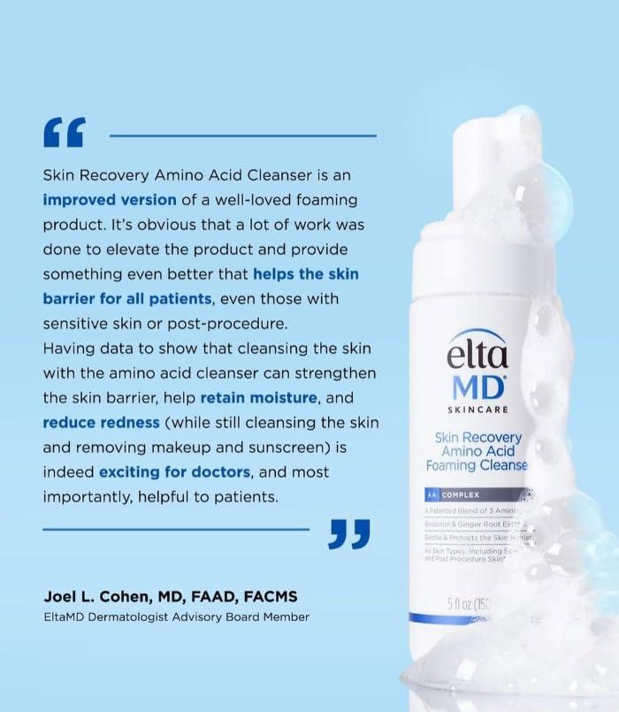 EltaMD EltaMD Skin Recovery Amino Acid Foaming Facial Cleanser, Gentle Face Cleanser for Sensitive Skin, 1.0 Fl Oz