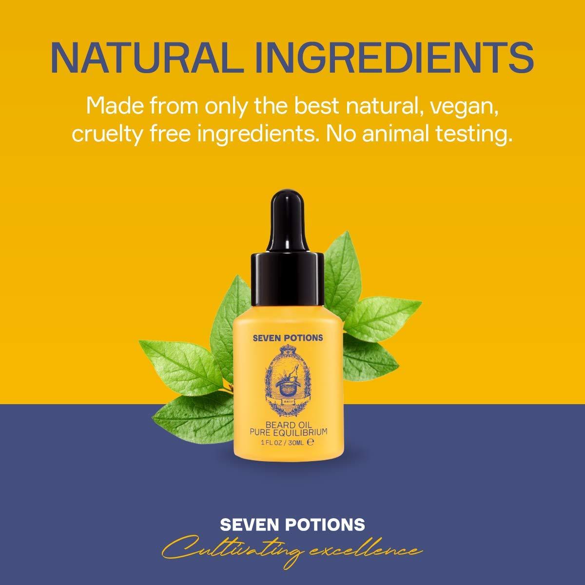 SEVEN POTIONS SEVEN POTIONS Beard Oil 1 fl oz Fragrance Free Beard Softener. Stops Beard Itch. Natural Beard Conditioning Oil. Contains Jojoba Oil (Pure Equilibrium)