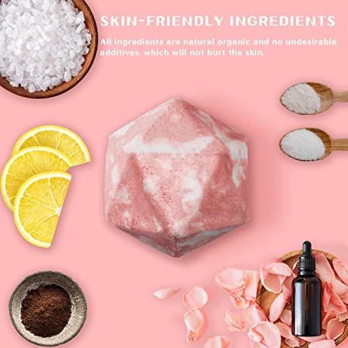 VIIPHA Huge D20 Bath Bombs with Full Surprise Set of Polyhedral Dice Inside, D&D Inspired Dragon Blood Bath Bomb 11oz with Gift Box - Perfect for Dungeon Master, Player and Tabletop RPG Nerd