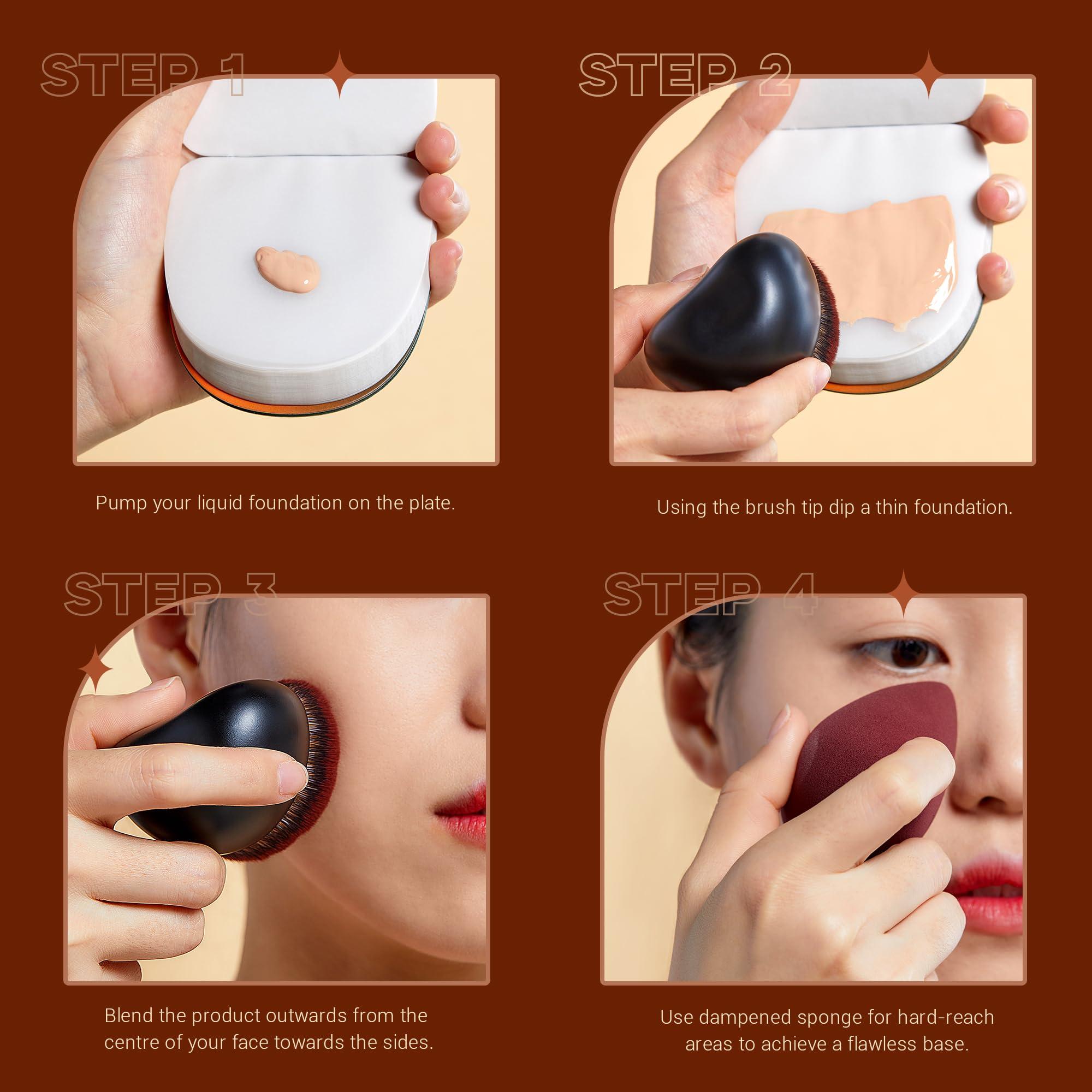 Jessup Jessup makeup brushes T155 with Foundation brush+Sponge T881