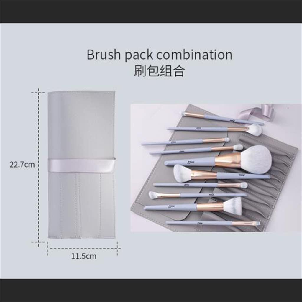 IBDRYKK 10 Silk Blue Makeup Brush Set Novice Beginner Full Set Of Beauty Tools Loose Powder Brush Eye Shadow Brush