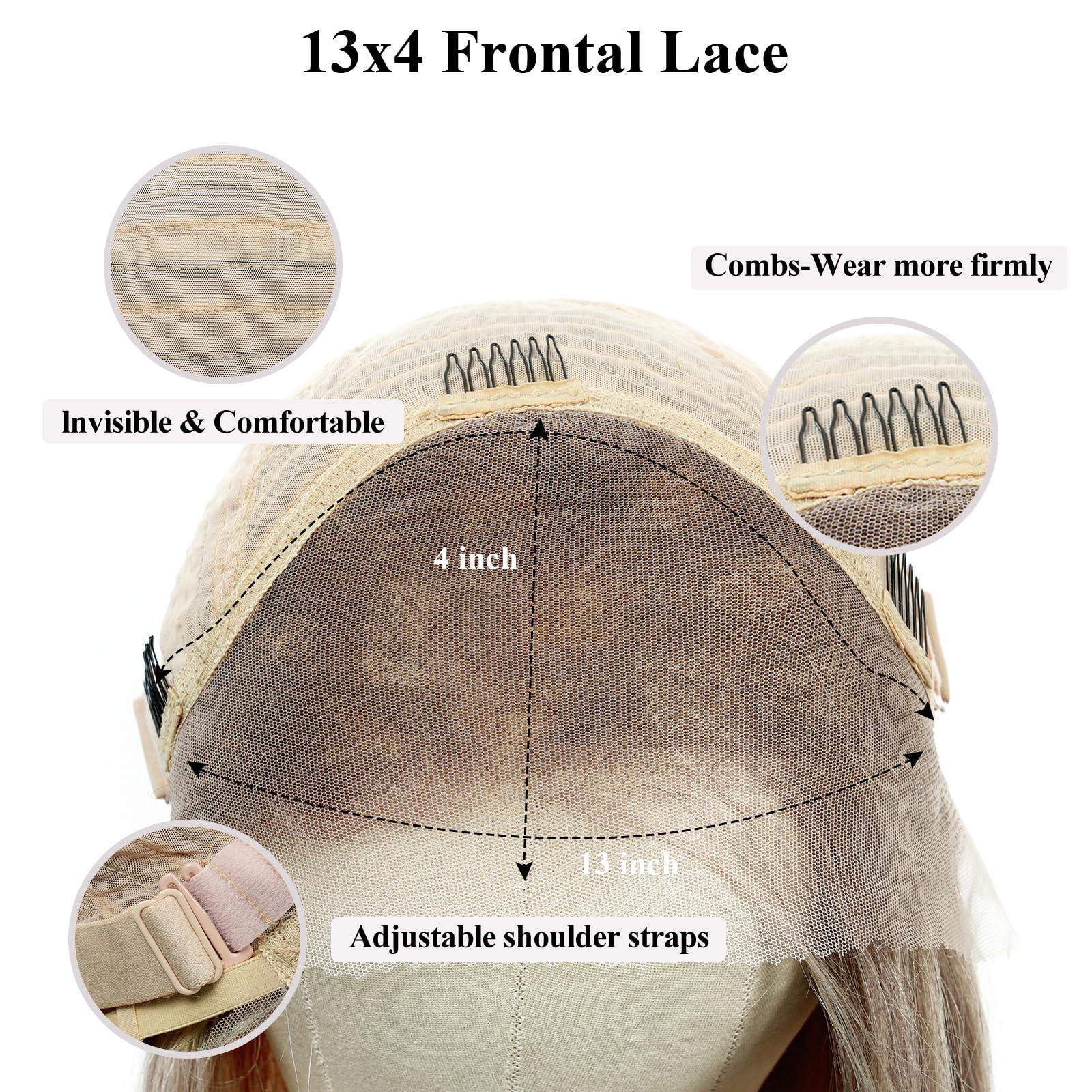 DWY DWY Ash Blonde Wig Human Hair with Highlights Lace Front Wigs Human Hair Long Straight Blonde Wigs for Women 13x4 HD Lace Front Wigs Human Hair Highlights