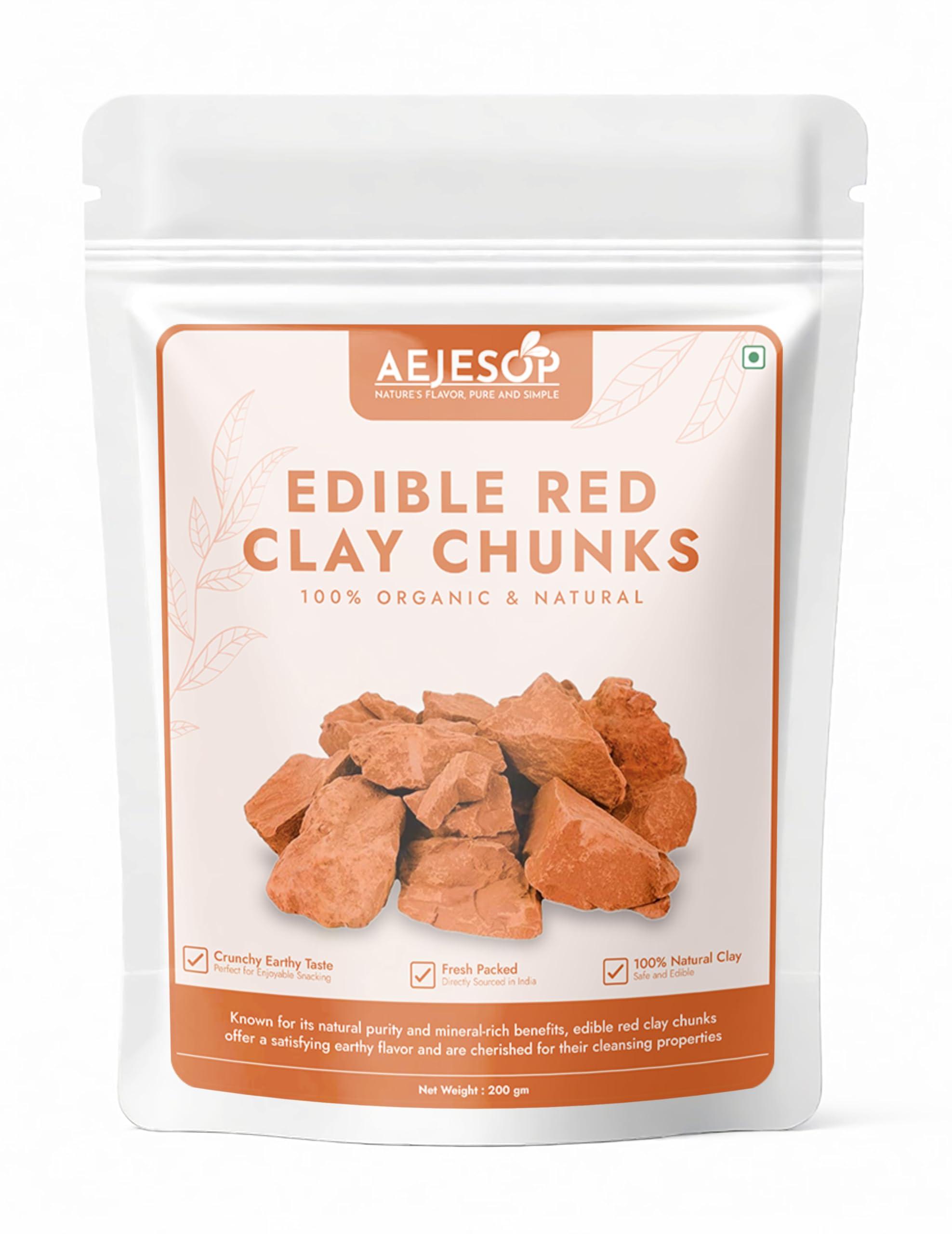 AEJESOP AEJESOP Red Clay, Edible Clay Chunks, Natural Clay, Organic Clay, Clay Mask, Natural Mud Mask - wt. 7 oz (200gm)