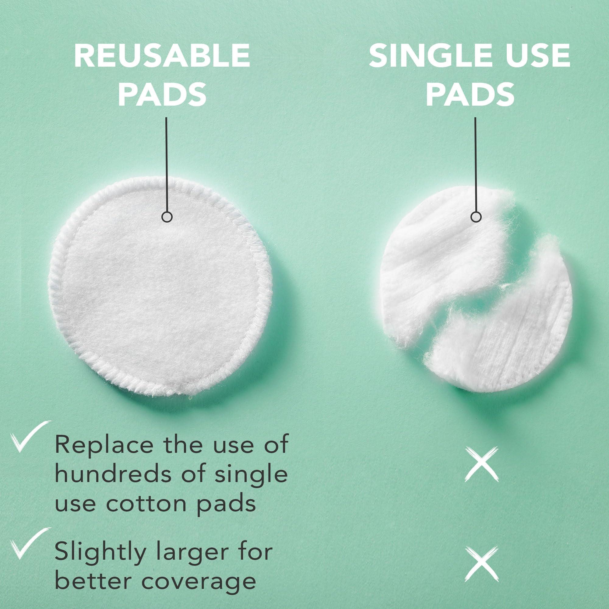 Beauty by Earth Reusable Makeup Remover Pads - 14 Eco-Friendly Cotton & Bamboo Rounds for Toner, Ultra Soft for All Skin Types, Includes Washable Bag