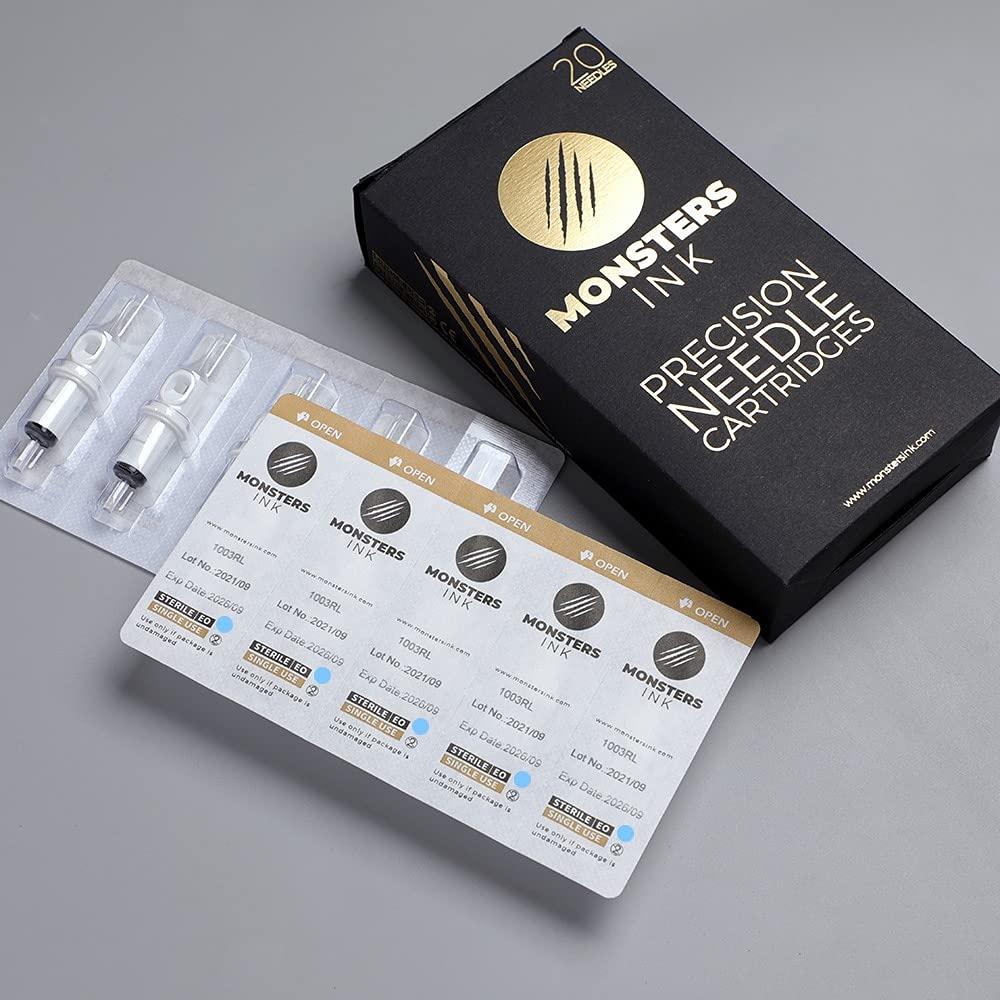 Monsters Ink Monsters Ink Tattoo Needles 14rl Tattoo Needles Cartridge for Tattoo Gun, Tattoo Pen & Tattoo Machine. Tattoo Cartridge Needles 14 Round Liner 0.30mm #10