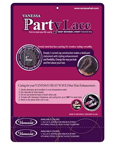 VANESSA VANESSA Party Lace 6 inch Deep Reverse J-part Short Length Wavy Style Heat Wave Synthetic Fashion Wig - DRJ RONDY (BT4007)