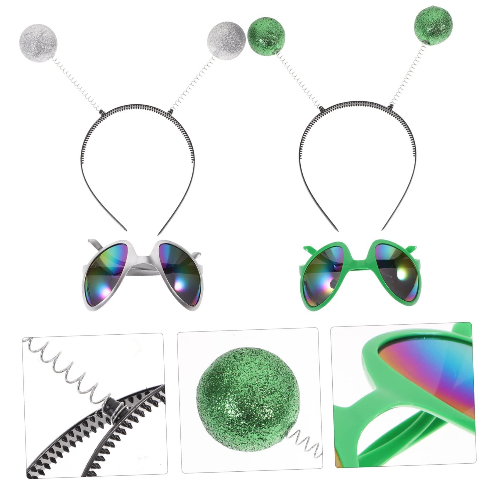 Abaodam Abaodam 3 Sets Alien Headband Hair Tie Hair Bands Glasses Makeup Hair Band Alien Eyewear Alien Prop Dreses Party Cosplay Headbands Party Supplies Alien Costume Plastic Apparel Miss Space