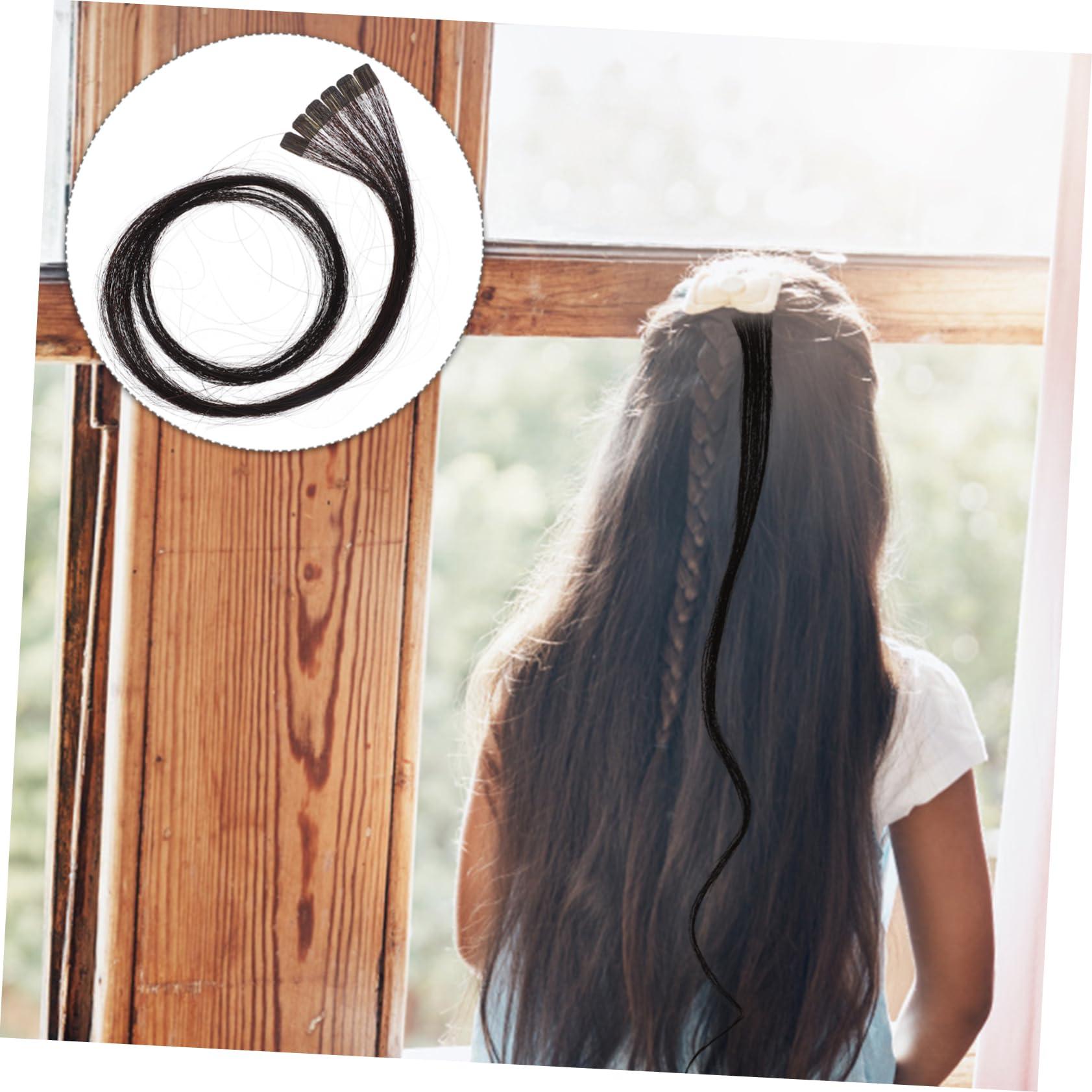 Lurrose Lurrose Black Hair Extensions Bands Brown Hair Extension Tape in Hair Extensions Human Hair Brown Duct Tape Hair Extension Straight Electric Straight Hair Clip Seamless Hair Curly