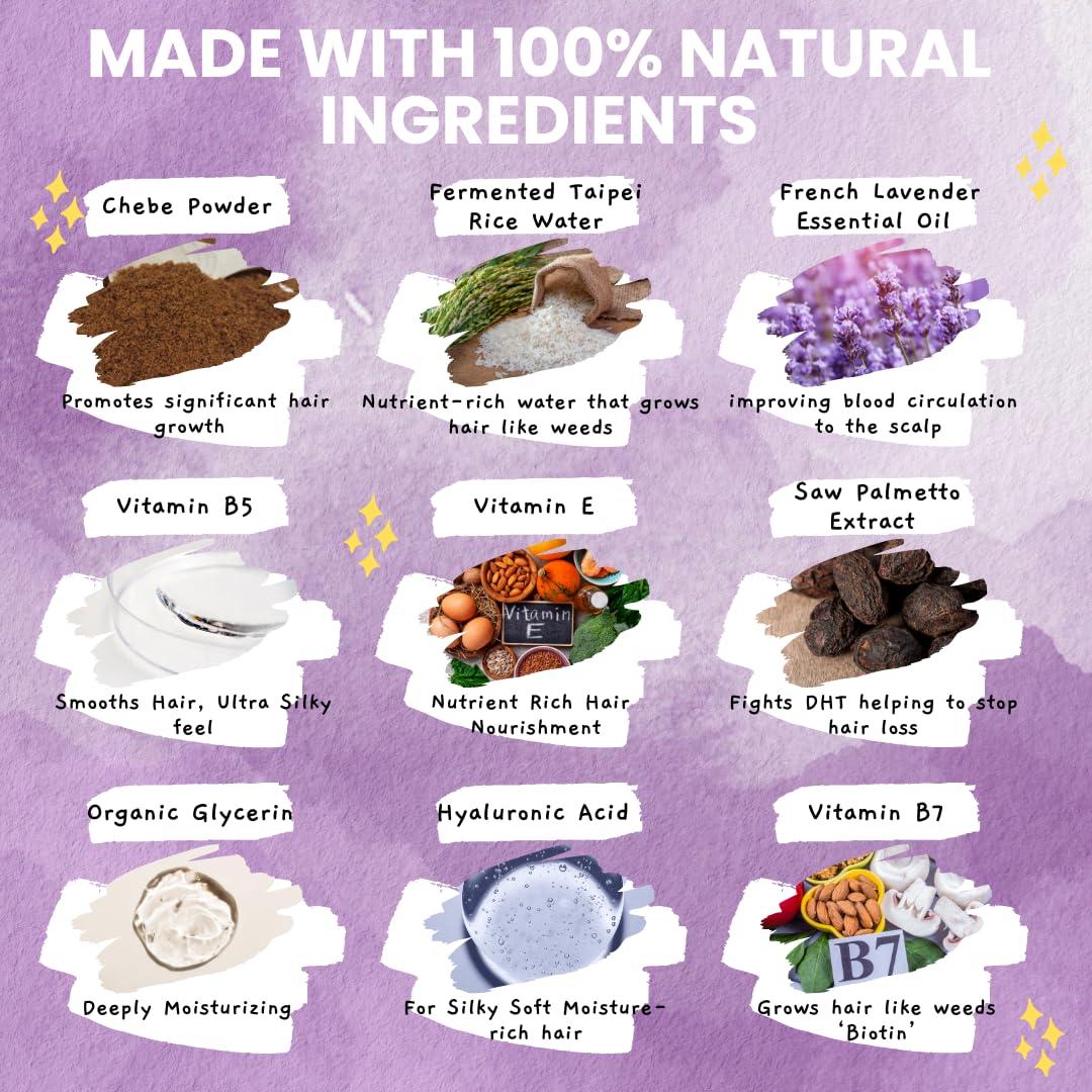 Hair Growth Co African Chebe & Rice Water Leave-In or Rinse Growth Conditioner 8oz I Formulated for Extreme Hair Growth